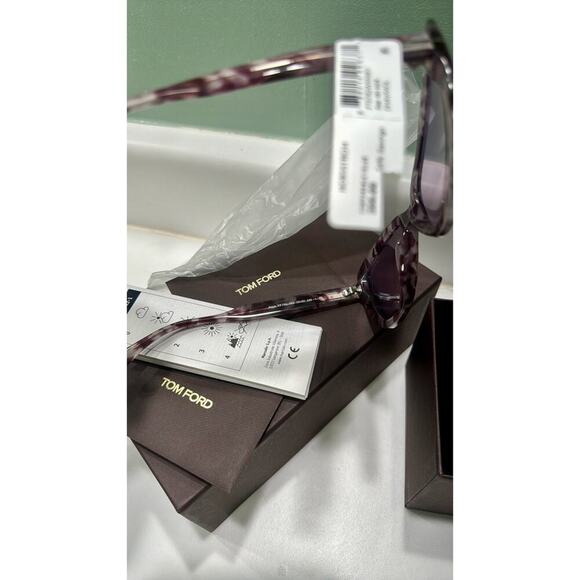 Tom Ford 55mm Cat Eye Sunglasses havana Violet - Picture 7 of 13